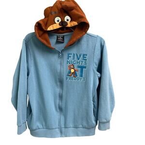 Five Nights At Freddys Big Face Boys Hooded Jacket Size Large Youth Full Zip